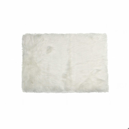 Homeroots 1.5 x 5 x 8 in. Hudson Faux Fur Rectangular Rug Off White 294255